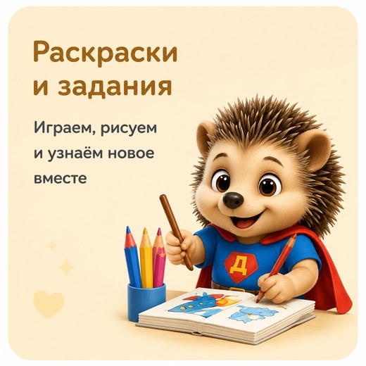 Раскраски и задания — играем, рисуем и узнаём новое вместе