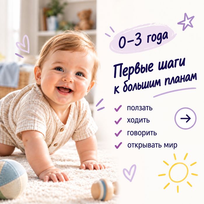 Малыш 0-3 года — первые шаги к большим планам
